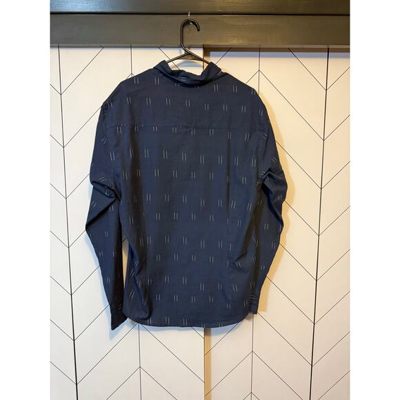 PL Ethical Fashion for Men XL Organic Blue White Long Sleeve Button down Shirt - Picture 8 of 8